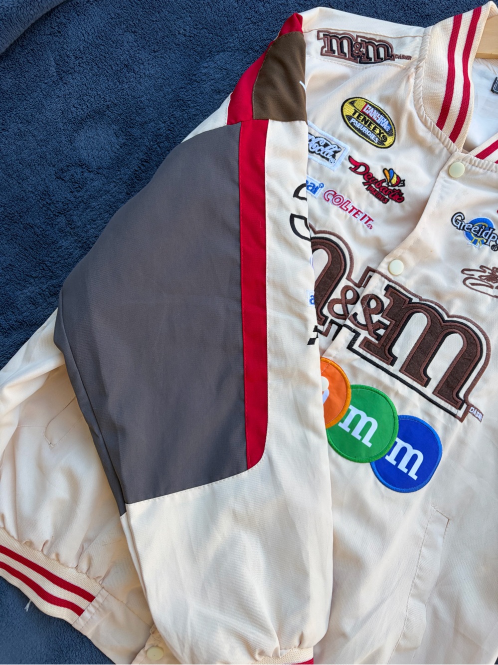 M&M'S Cream Racing-Style Jacket with Multicolor Candy Logos - Picture 5 of 6